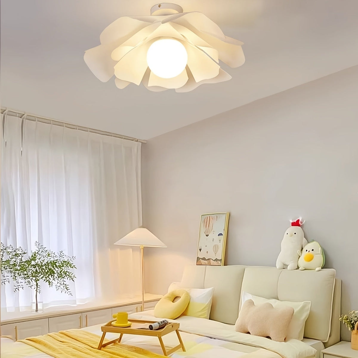 Petal Flower Ceiling Light | Modern Floral Semi-Flush Mount Fixture