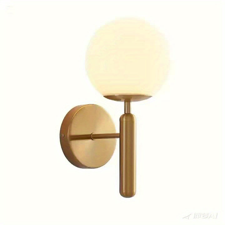 Modern Glass Wall Sconce – Elegant Metal Bedroom Light Fixture