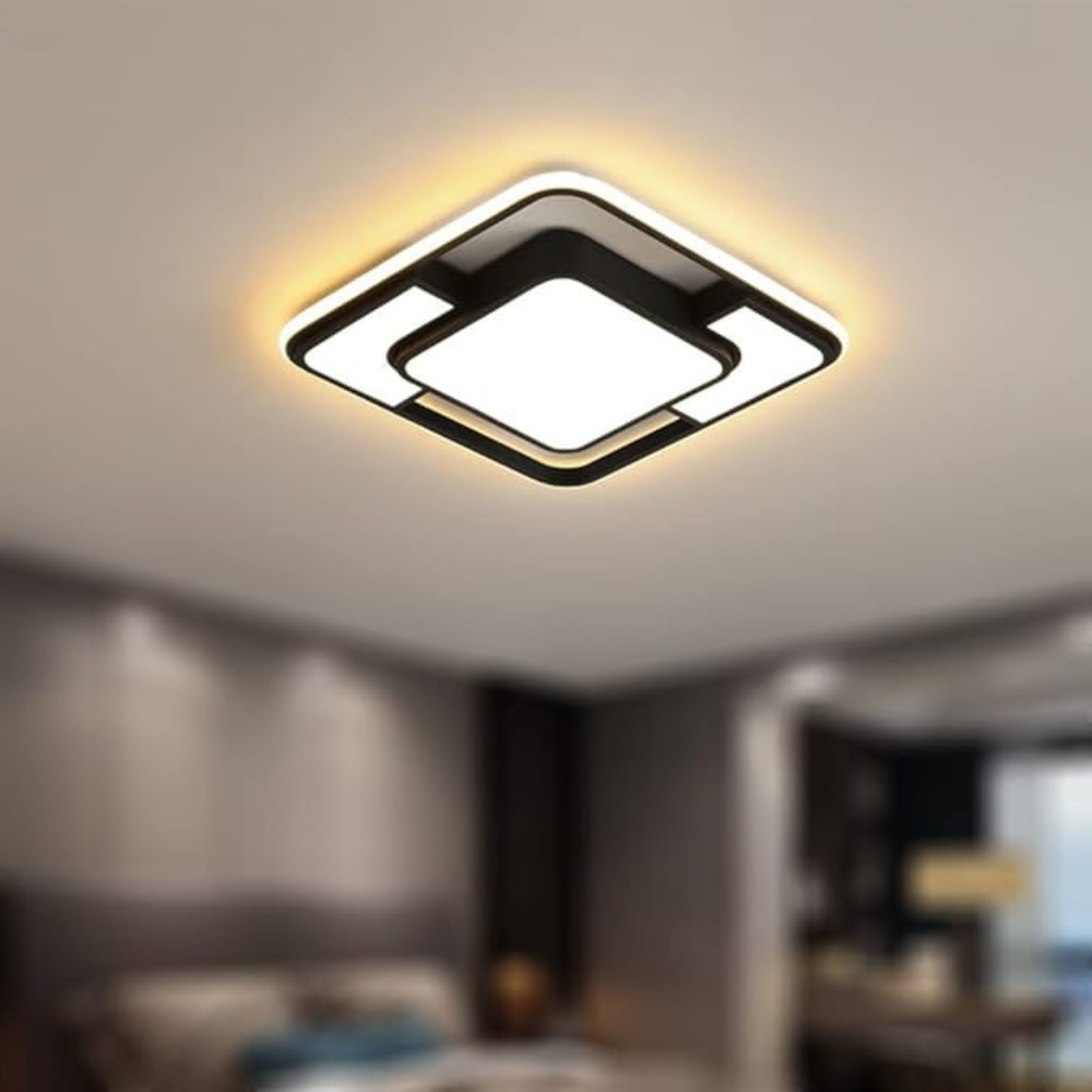 Modern Geometric LED Ceiling Light with Remote Control