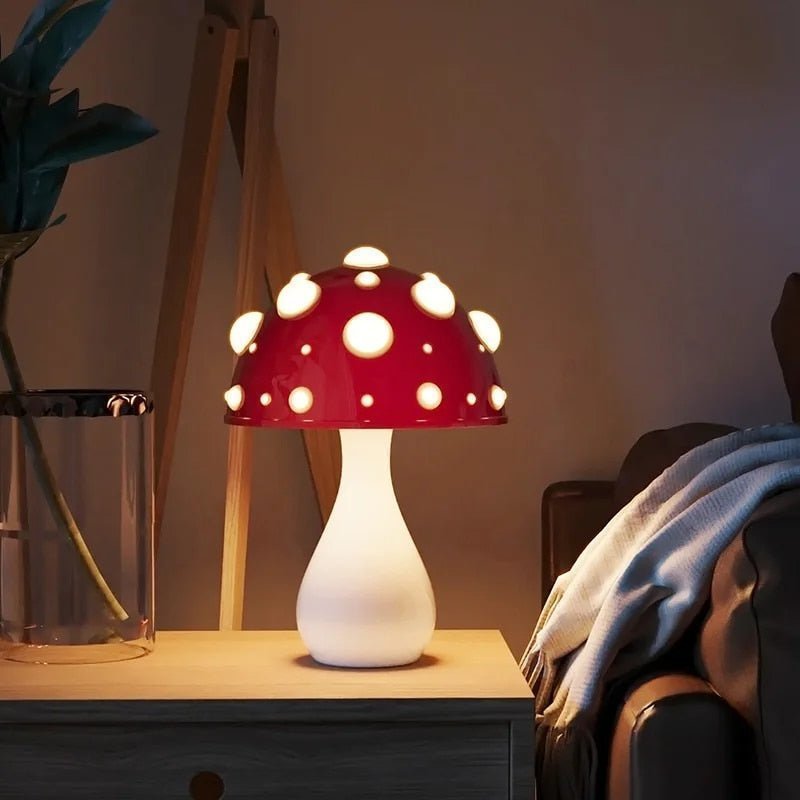 Modern LED Mushroom Table Lamp – Stylish Amanita-Inspired Accent Light