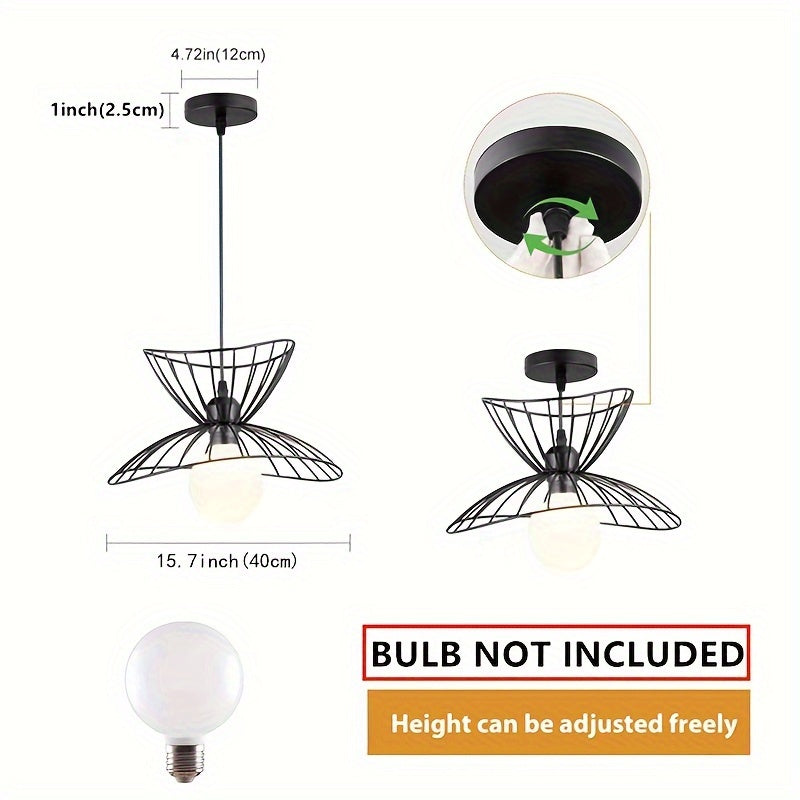 Retro Black Pendant Light with Adjustable Industrial-Style Design