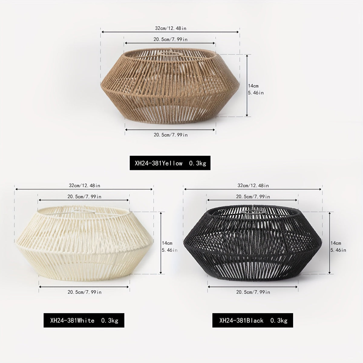 Handwoven Paper Rope Pendant Light Shade | Modern Natural Style