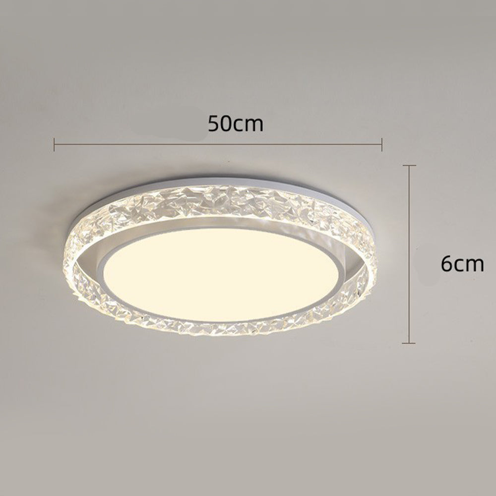 Crystal Halo LED Ceiling Light with Remote-Controlled Dimming | Sleek Flush Mount Fixture