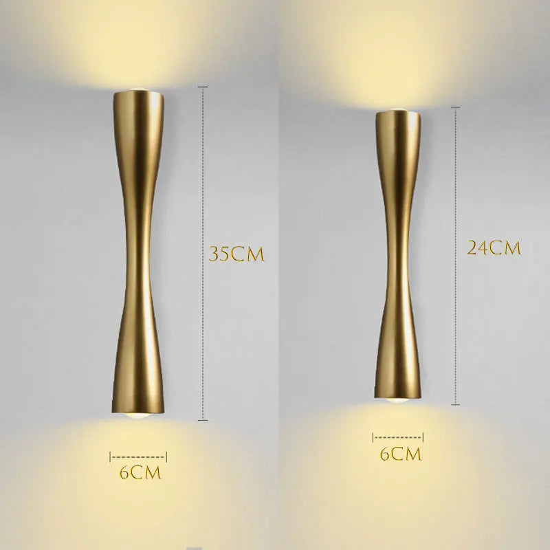 Modern Gold Wall Light | Nordic Up & Down Waterproof Wall Lamp