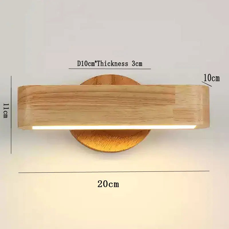 Rotating Wall Lamp | Japanese Solid Wood & Aluminum Design