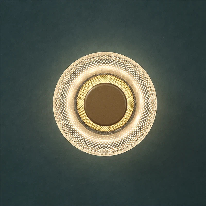 Modern Textured Coloured Glass Wall Lamp | Stylish LED Disc Light