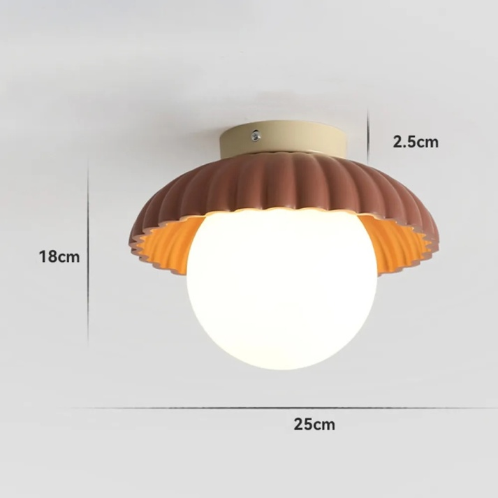 Iron Hallway Ceiling Light – Modern Glass & Metal Flush Mount Fixture