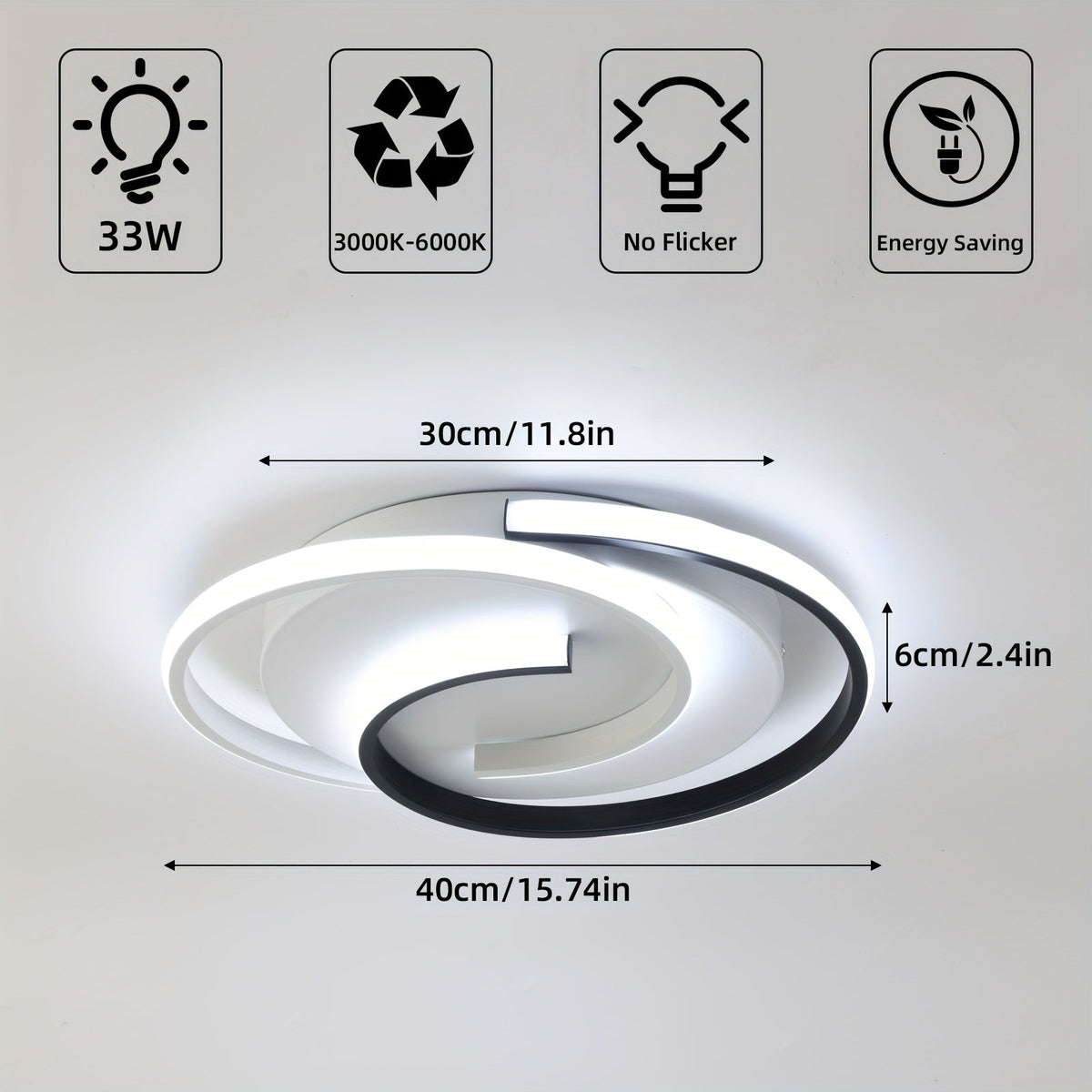 Modern Spiral LED Ceiling Light – Minimalist Round Flush-Mount Fixture