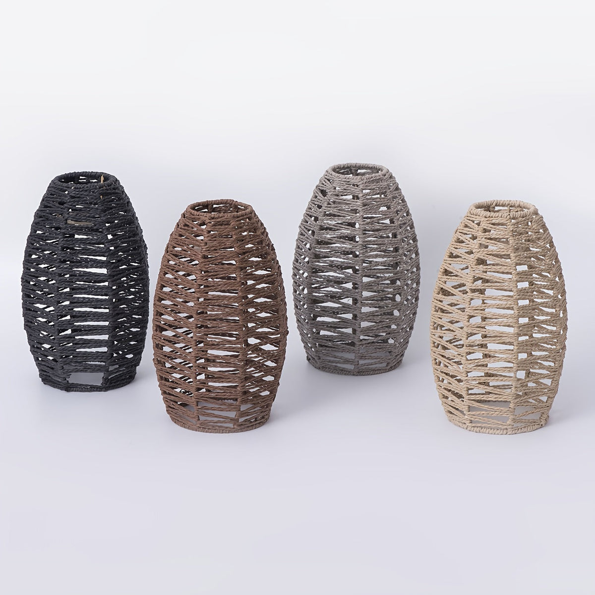 Modern Handwoven Rope Pendant Light Shade | Natural Woven Ceiling Fixture