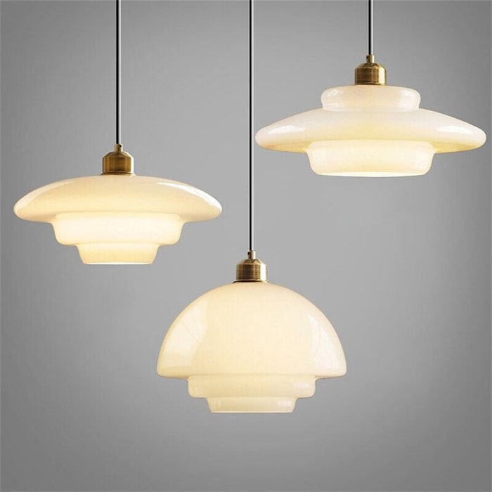 Modern Mid-Century White Glass Pendant Light – Elegant Statement Fixture