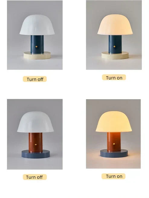Mushroom Table Lamp | Modern Wireless Rechargeable LED Light
