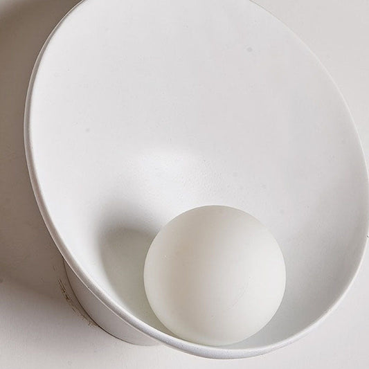Modern Minimalist Round Wall Sconce – Resin & Iron Accent Lighting