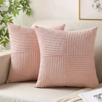 Luxury Striped Corduroy Cushion Covers | Stylish Throw Pillow Covers
