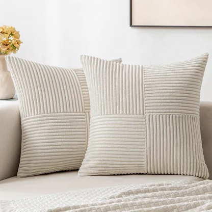 Luxury Striped Corduroy Cushion Covers | Stylish Throw Pillow Covers