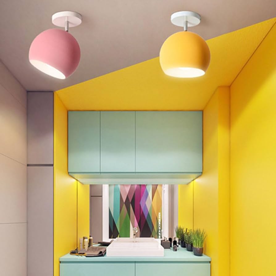 Nordic Macaron Ceiling Light | Modern Round Aluminum Pendant Lamp