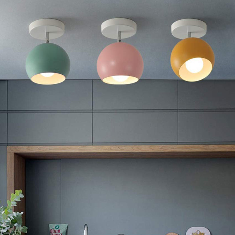 Nordic Macaron Ceiling Light | Modern Round Aluminum Pendant Lamp
