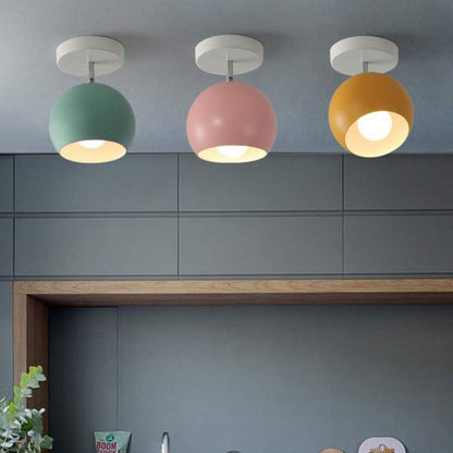 Nordic Macaron Ceiling Light | Modern Round Aluminum Pendant Lamp