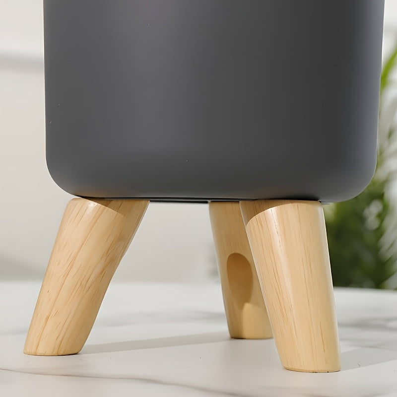 Modern Round Planter with Wooden Legs | Stylish Indoor & Outdoor Decorative Plant Pot