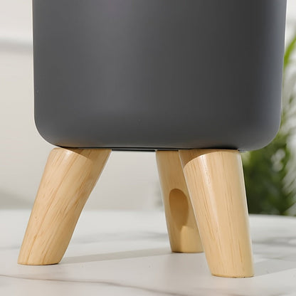 Modern Round Planter with Wooden Legs | Stylish Indoor & Outdoor Decorative Plant Pot