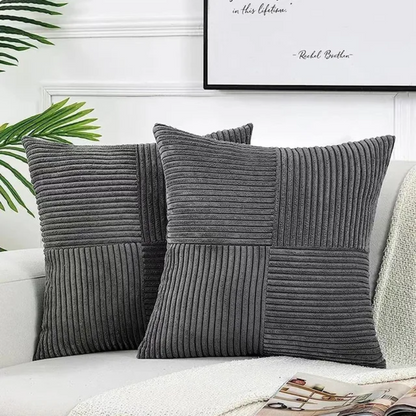 Luxury Striped Corduroy Cushion Covers | Stylish Throw Pillow Covers