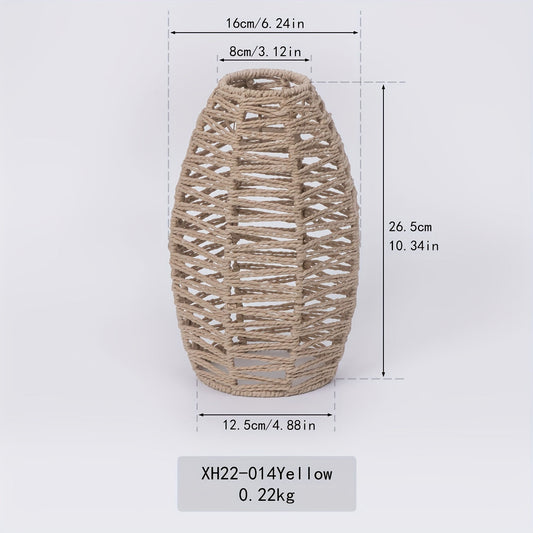 Modern Handwoven Rope Pendant Light Shade | Natural Woven Ceiling Fixture
