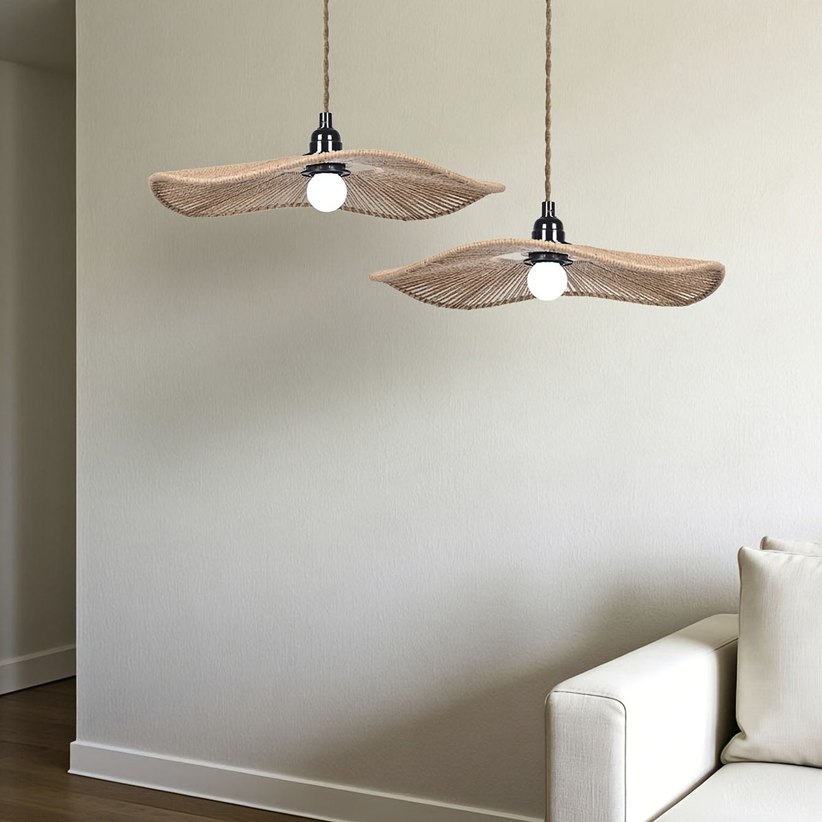 Handwoven Paper Rope Ceiling Light Shade – Natural Artistic Pendant Design
