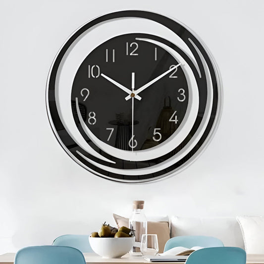 Sorana Modern Wall Clock – Black Acrylic Scandinavian Design