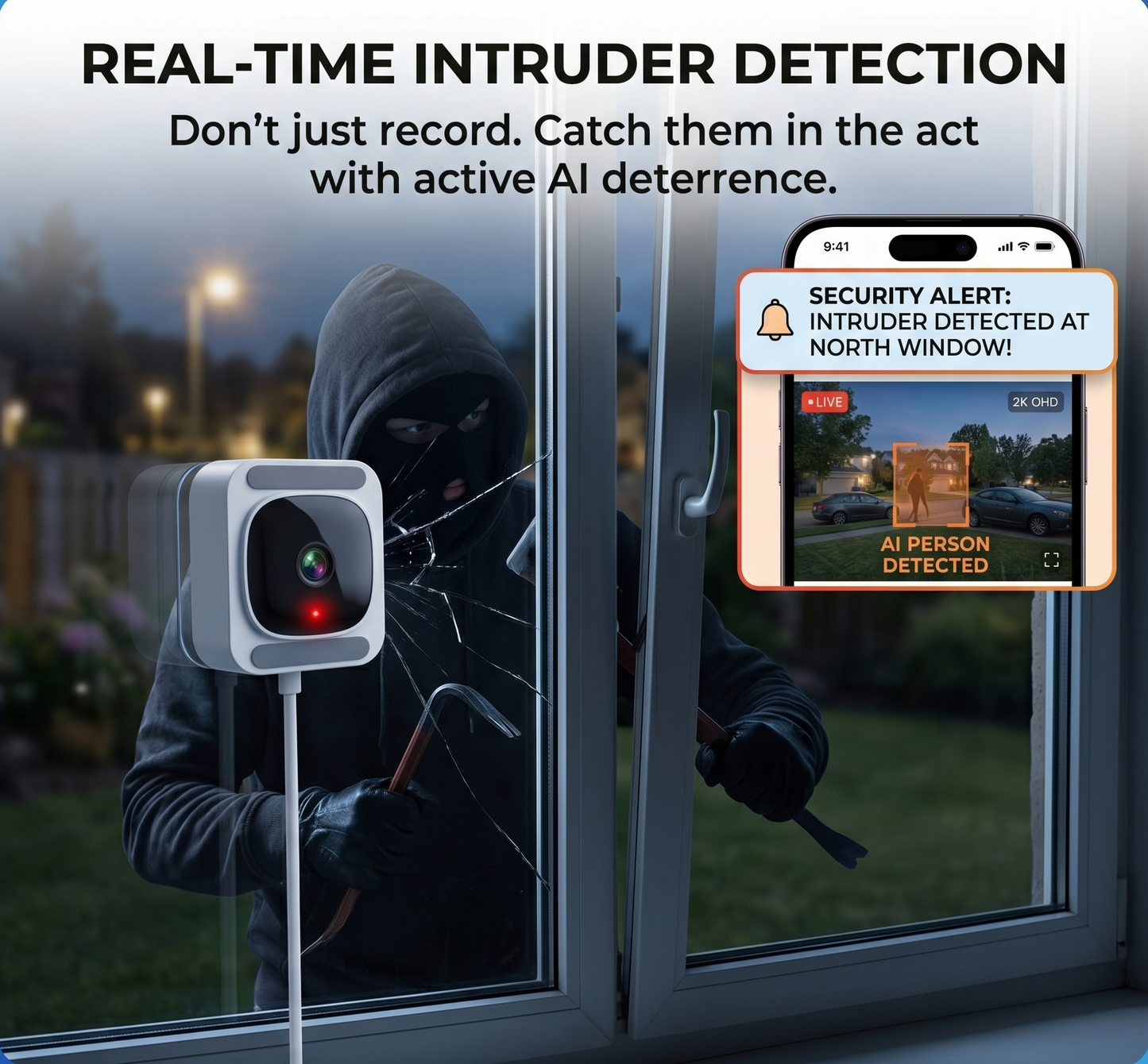 Smart 2K Window Security Camera
