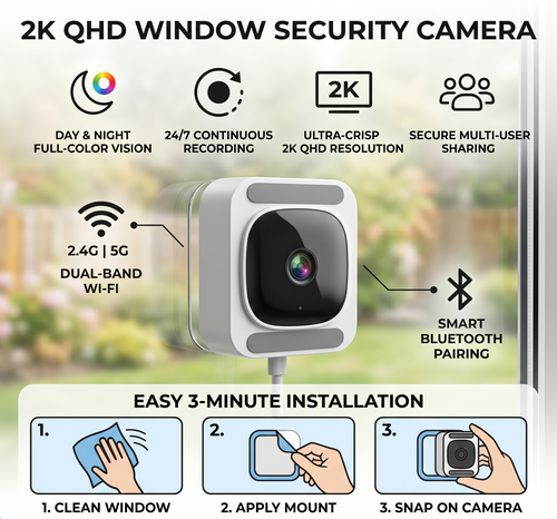 Smart 2K Window Security Camera