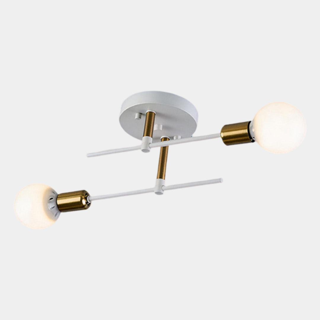 Modern Black & Gold 2-Light Flush Mount Ceiling Chandelier