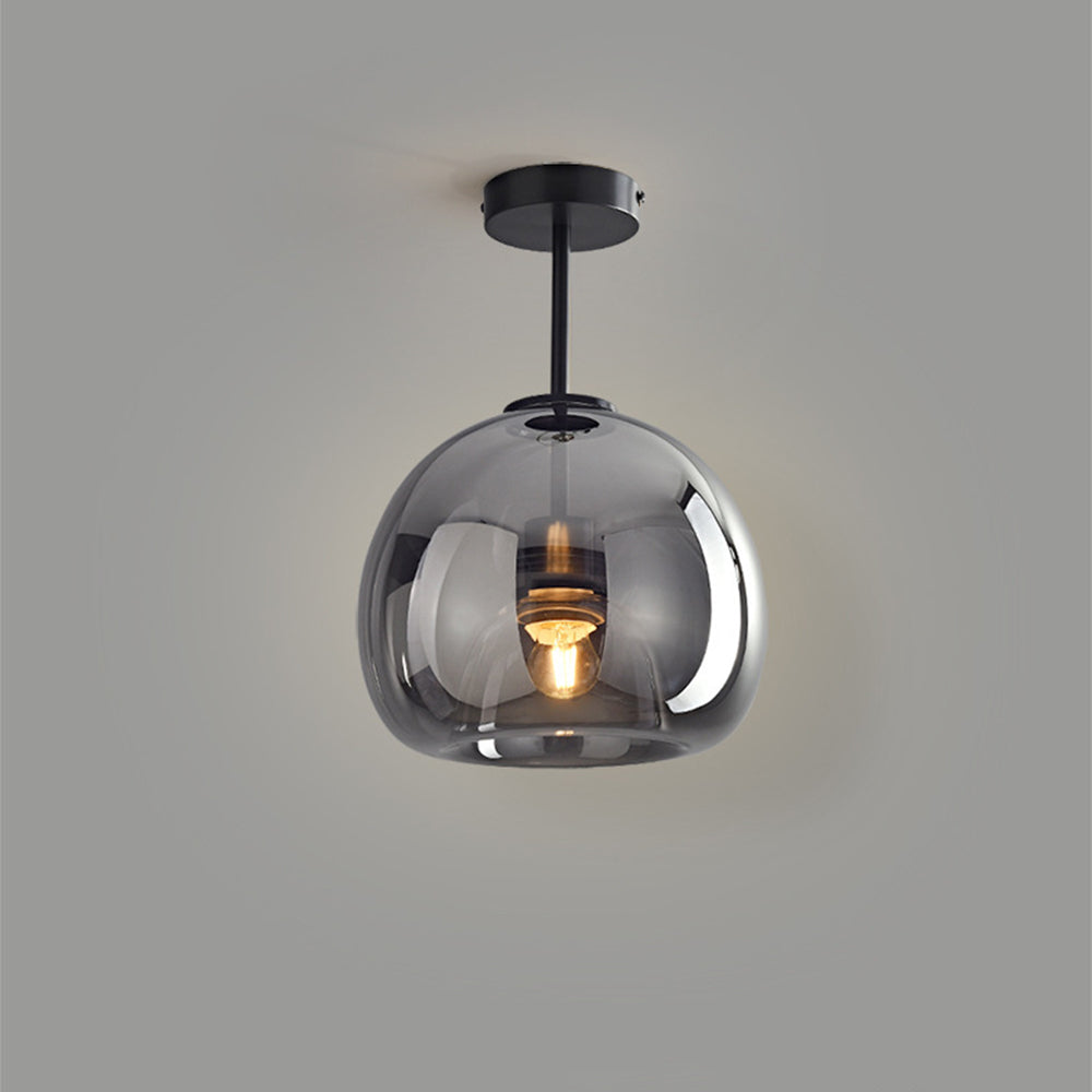 Vintage Bubble Glass Ceiling Light | Retro Amber Pendant Lamp