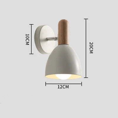 Nordic Wooden Wall Lamp | Adjustable Bedside Reading Light