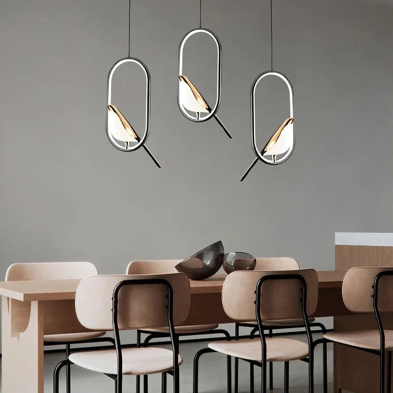Magpie Pendant Light – Nordic-Inspired LED Bird Design
