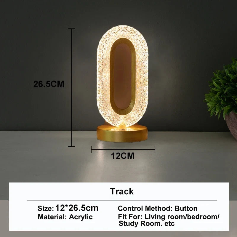 Stellora | 3D Crystal LED Night Light with Rechargeable Touch-Dimming Lamp