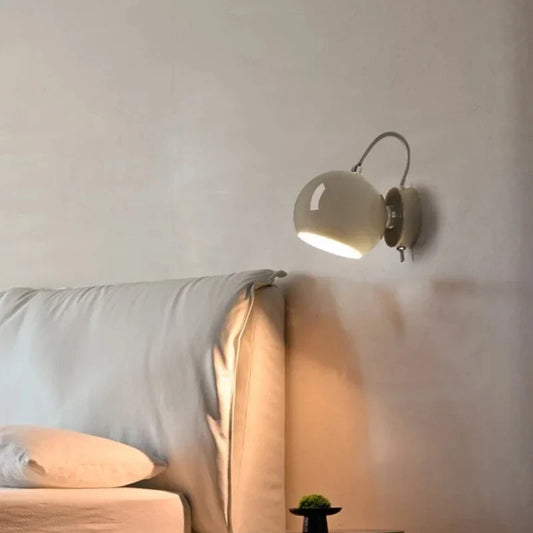 Nordic Cream Wall Lamp with Adjustable Dome Shade