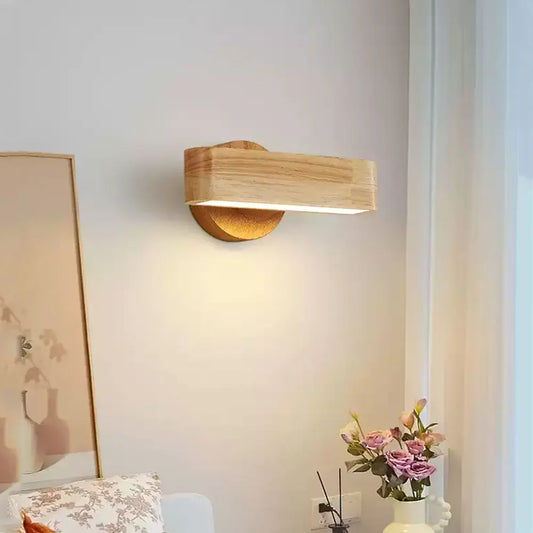 Rotating Wall Lamp | Japanese Solid Wood & Aluminum Design