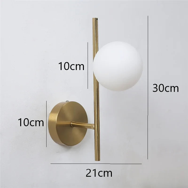 Astra Wall Light | Modern Dual-Globe Gold Fixture