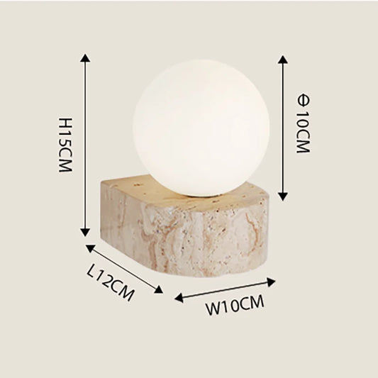 Modern Japanese-Style Travertine Stone LED Wall Sconce