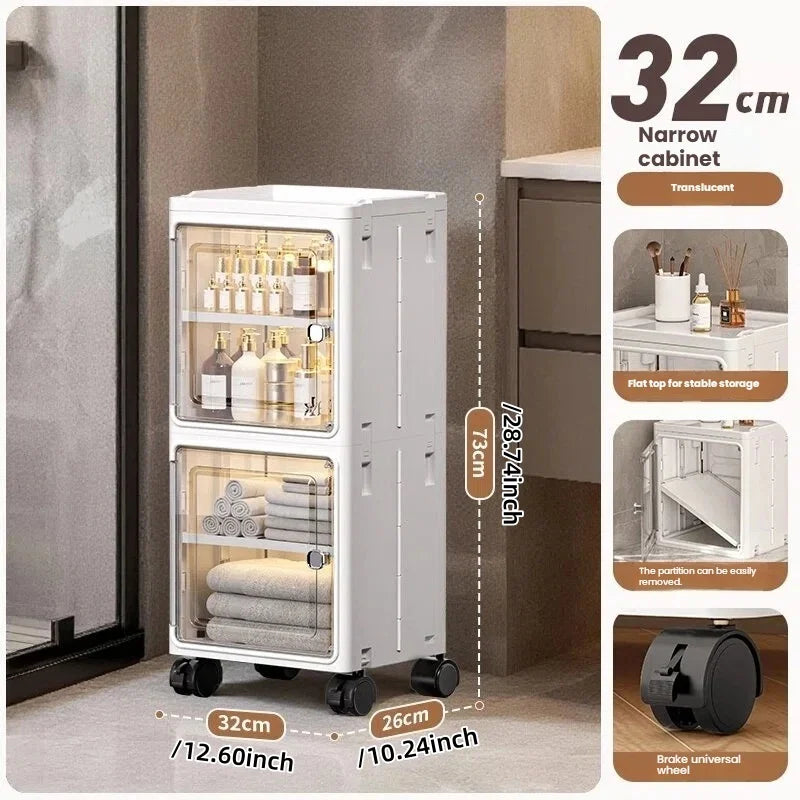 Multifunctional Foldable Dustproof Gap Storage Cabinet