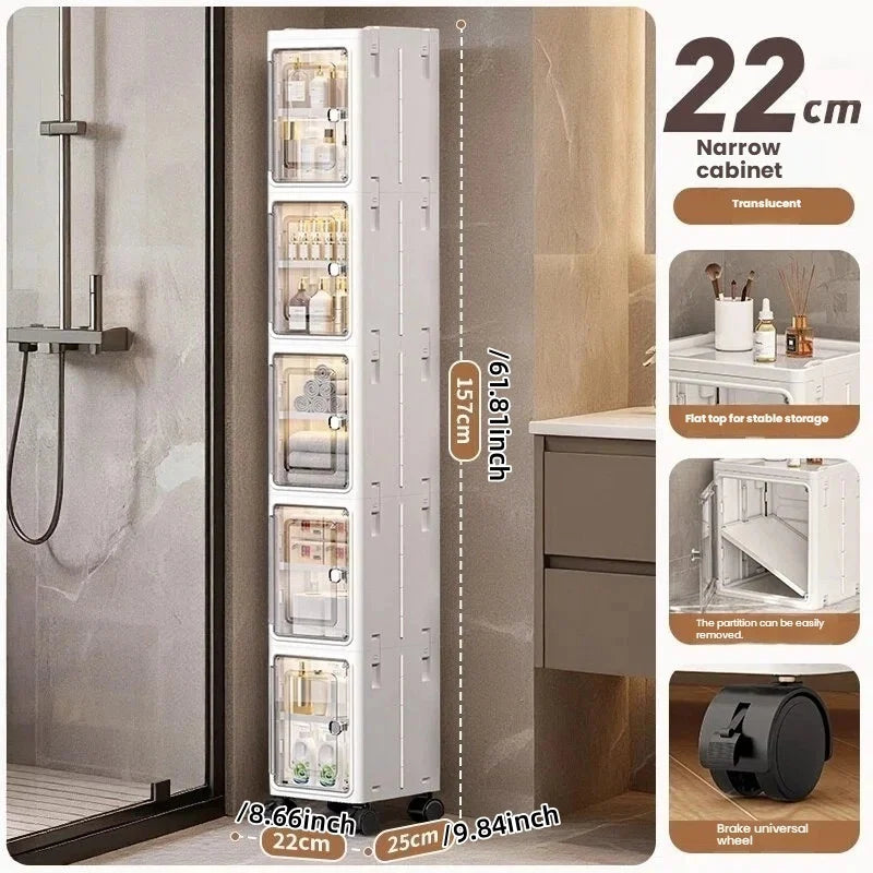 Multifunctional Foldable Dustproof Gap Storage Cabinet