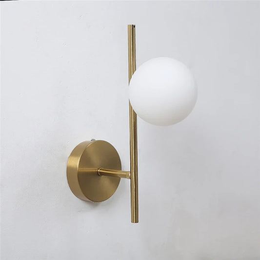Astra Wall Light | Modern Dual-Globe Gold Fixture