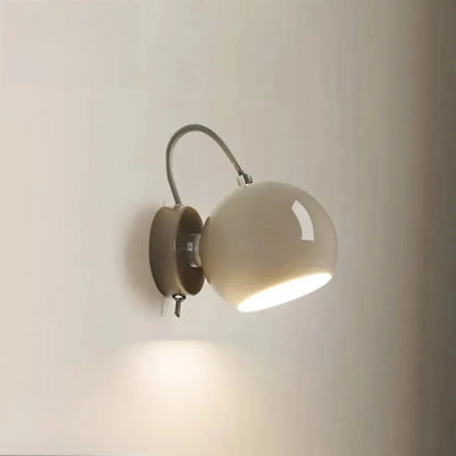 Nordic Cream Wall Lamp with Adjustable Dome Shade