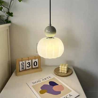 Nordic Pumpkin Pendant Light – Modern LED Ceiling Lamp for Stylish Interiors