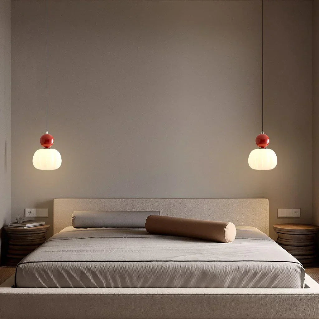 Nordic Pumpkin Pendant Light – Modern LED Ceiling Lamp for Stylish Interiors