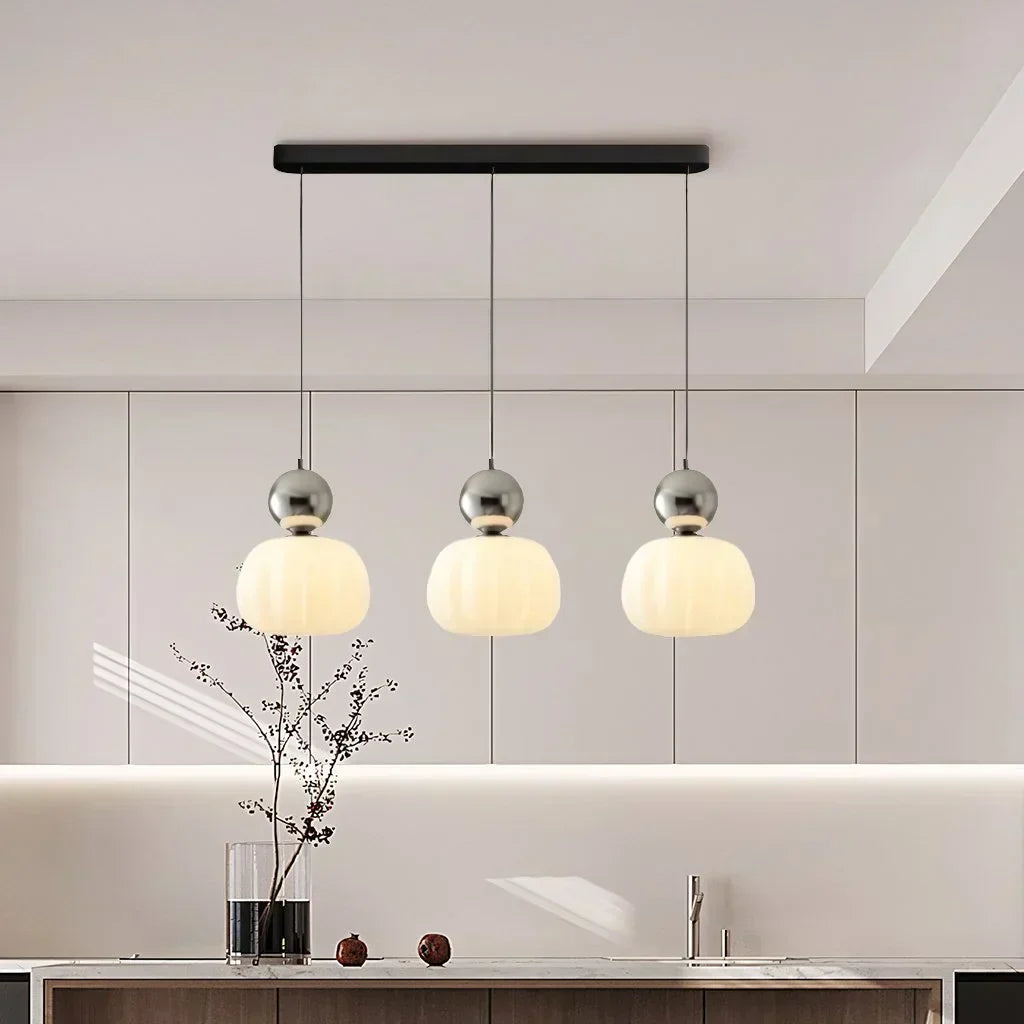 Nordic Pumpkin Pendant Light – Modern LED Ceiling Lamp for Stylish Interiors