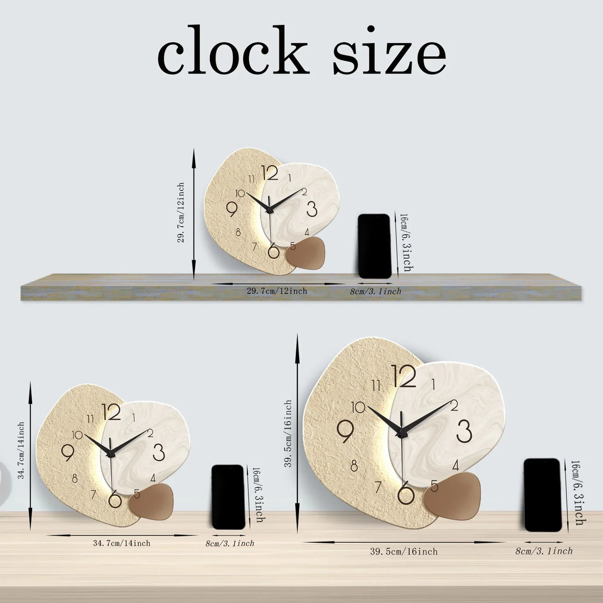 TempoStone Modern Minimalist Wall Clock – Silent Quartz Movement