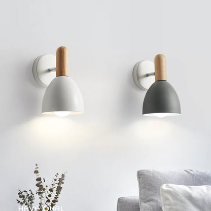 Nordic Wooden Wall Lamp | Adjustable Bedside Reading Light