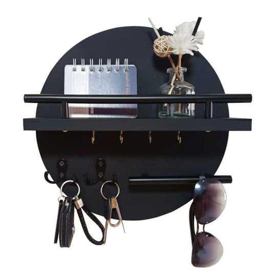 Stylish Round Wooden Key Holder | Eco-Friendly Wall Organiser