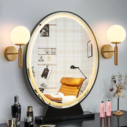 Modern Glass Globe Wall Sconce with Polished Metal Semi-Flush Mount Design