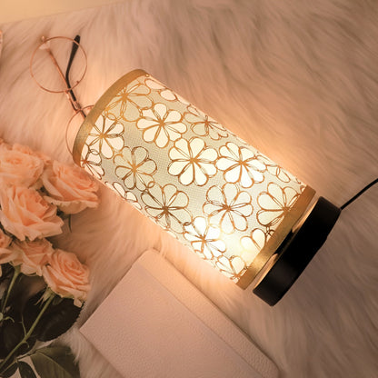 Elegant Floral USB Table Lamp | Warm Ambient Glow for Cozy Decor